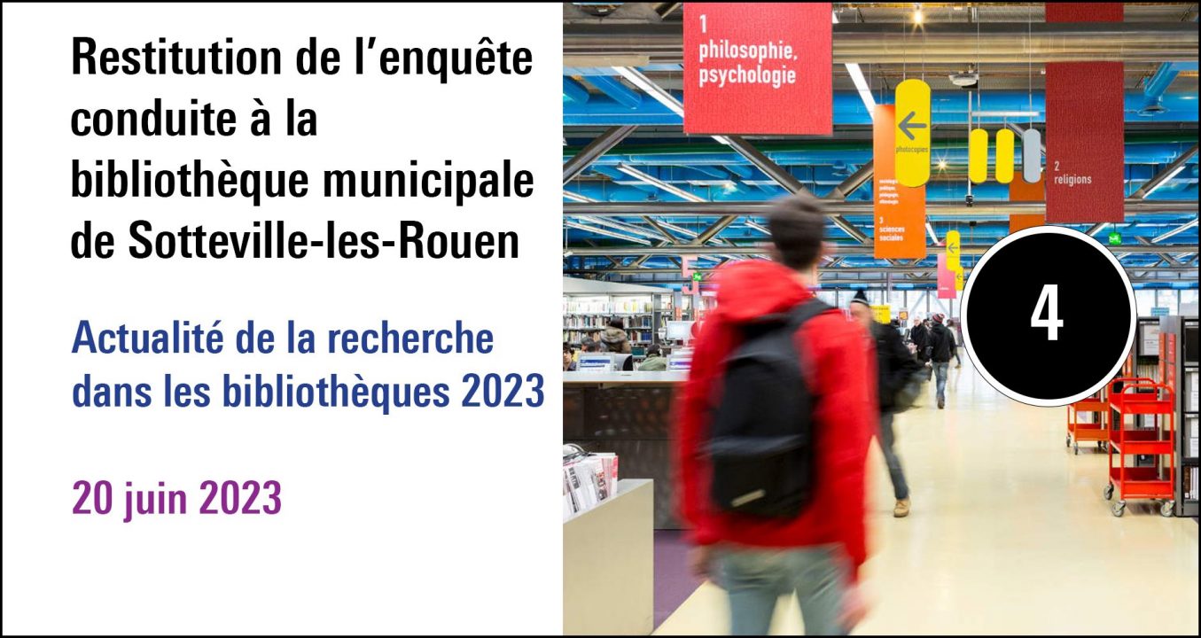 Visuel de la séance Restitution de l'enquête conduite à la bibliothèque de Sotteville-lès-Rouen (20 juin 2023)